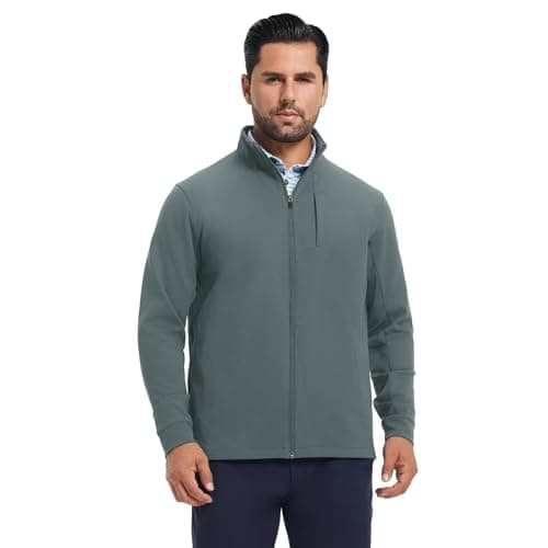 MAELREG Men's Lightweight Softshell Jackets Stand Collar Windbreaker Full Zip Up Coat with Pockets Outdoor Casual - Thumbnail 2