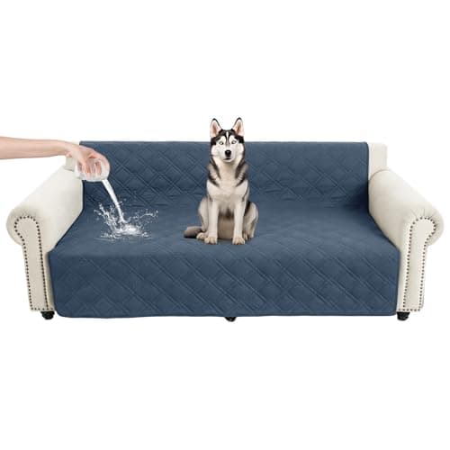 Vmeyiek 100% Waterproof Dog Bed Cover Pet Blanket 52"x82", 7-Layer Reversible Washable Bed Mat for Furniture Couch Sofa Car (Berlin Blue+Navy Blue) - Image 1