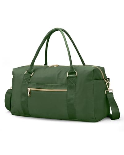Amechi Weekender Bags for Women with Wet Pocket, 37L Waterproof Travel Duffel Bags with 7" Wide Trolley Sleeve, Carry On Bag for Travel, Gym Bag, Hospital Bag for Labor and Delivery, Dark Green - Image 1