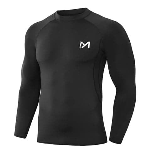 MeetHoo Long Sleeve Workout Shirts for Men Moiture Wicking T-Shirt Quick Dry Athletic Active Tees C-Black