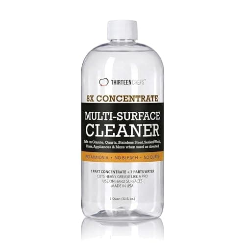 Thirteen Chefs 8X All Purpose Cleaner Concentrate - Makes 2 Gallons of Kitchen and Bathroom Cleaner for Granite and Quartz Countertops, Stainless Steel, Wood Floors - 32oz (No Sprayer Included) - Image 1