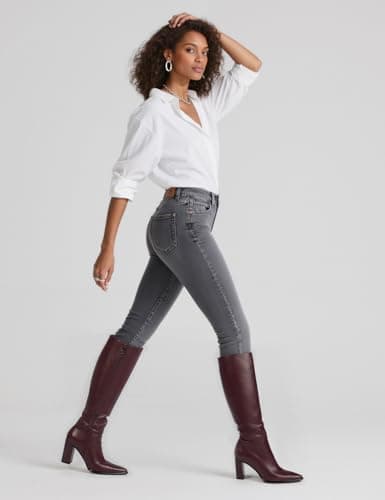 Easyfox Burgundy Tall Boots for Women Knee High Boots Pointed Toe Chunky Heel Fall Long Boots Size 9 - Thumbnail 6