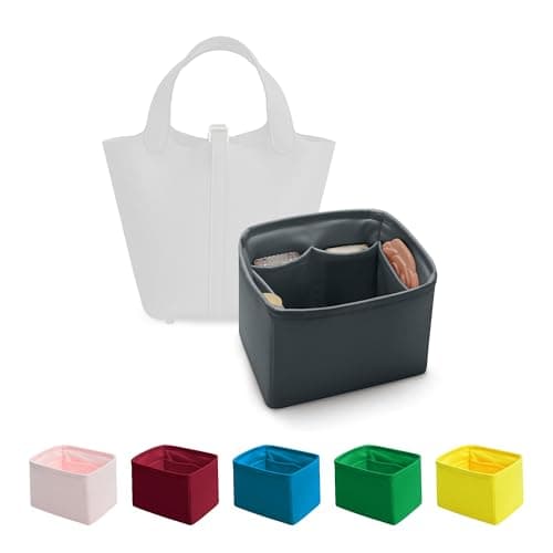 KINGS IN BAG Satin Purse Organizer for Picotin 18, Gris meyer
