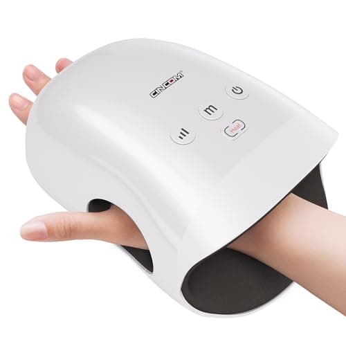 CINCOM Cordless Hand Massager with Heat and Compression, White - Image 1