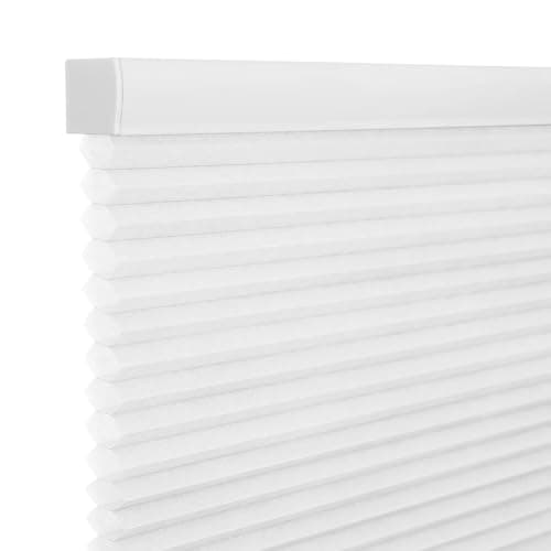 Changshade Cordless Cellular Shades for Windows,Light Filtering Honeycomb Blinds with Thermal Insulation,Energy Saving Design,Child Safe,Privacy Light Control,Easy to Install,（20" W x 48" H,White） - Image 1