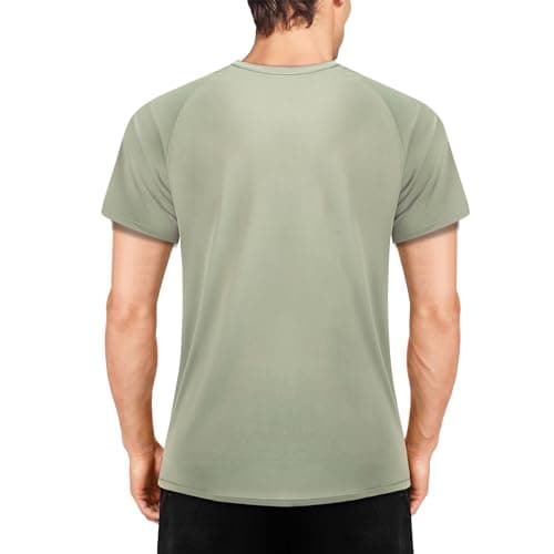 3rd hill Mens Swimming Shirts Short Sleeve UPF 50 Quick Dry Sun Protection Rash Guard Shirts for Fishing Running Neon Green XL - Thumbnail 2