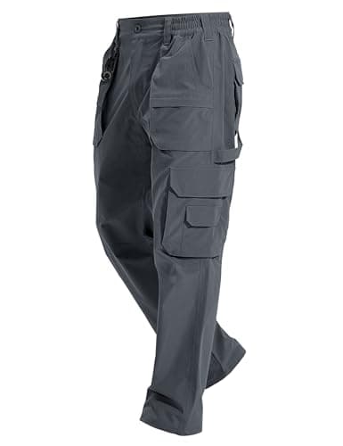MOURCE Mens Tactical Cargo Pants Stretch Water Resistant - Lightweight Quick Dry Cargo Pants for Men Military Hiking, Grey S - Image 1