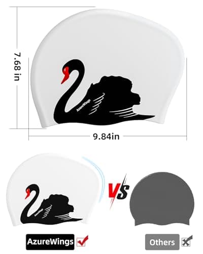 Large Swim Cap for Women Men, Swimming Caps for Long Hair Adults Youths,Silicone Swim Hats Bathing Caps to Keep Hair Dry - Thumbnail 2