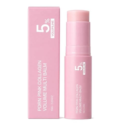 PDRN Pink Collagen Multi Balm Stick – Collagen Plumping Formula with NAD & Vitamin E | Hydrating Non-Greasy Balm for Face Lips Eyes Neck Body, Travel Size 1 Pack - Image 1