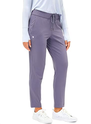 Women's Pants with Deep Pockets 7/8 Stretch Sweatpants for Women Athletic, Golf, Lounge, Work (Purple, XX-Large) - Thumbnail 2