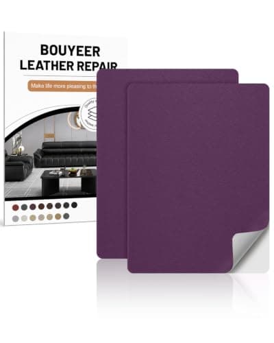 BOUYEER Leather Repair Patch Tape Kit,Self Adhesive Leather Repair for Sofa，Car Seat,Office Chair,Furniture,Jacket,Waterproof Strong Adhesive Vinyl Repair Kit. 8 in x 11 in,Purple