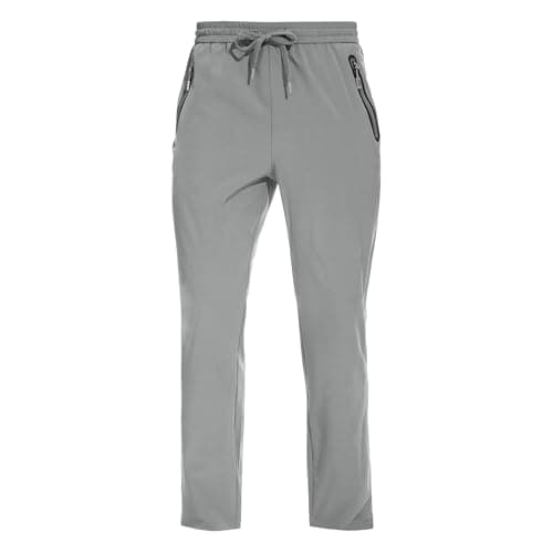 MOURCE Athletic Fit Quick-Dry Track Mens Pants - Drawstring Men's Joggers Golf Breathable, Light Grey 3XL - Image 1