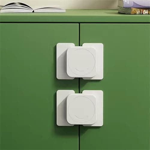 Cabinet Locks Baby Proofing Straps - Child Proof Refrigerator Lock Pack 6 Stove Oven Locks Door Strap for Kids Childproof Safety Cupboard Locks, Adhesive No Screw Latches for Drawer Toilet Lock - Image 1