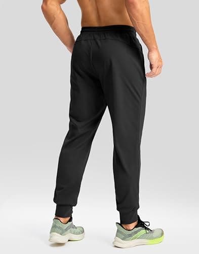 G Gradual Men's Fleece Joggers with Zipper Pockets Winter Warm Pants Water Resistant Athletic Workout Gym Sweatpants for Men(Black,XXL) - Thumbnail 4