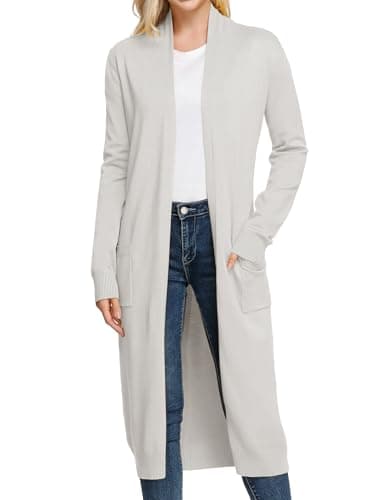 GRACE KARIN Cardigan Sweaters for Women Essentials Lightweight Long Sweater Casual 2026 Summer Outfits with Pockets Grey - Image 1