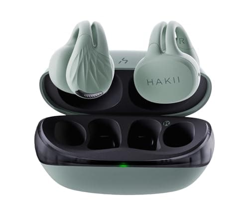 HAKII Open Ear Wireless Earbuds, Bluetooth 5.4 Ergonomic Clip on Bluetooth Earbuds with Stereo Sound/ENC, Touch Control Open Ear Headphones, IPX5 Waterproof Running Headphones for Sports, Fitness - Image 1