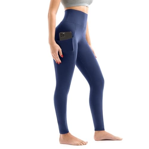 Walifrey Leggings with Pockets for Women, High Waisted Buttery Soft Womens Leggings for Gym Yoga Workout (Navy 4XL) - Image 1