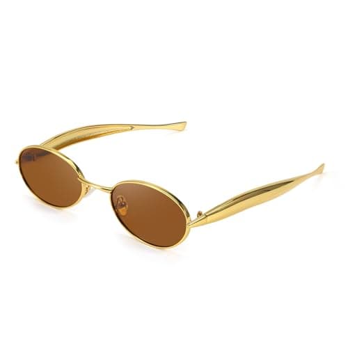 SODQW Retro Oval Sunglasses for Women Vintage Round Sun Glasses with Gold Metal Temples UV400 Protection 2025 Shades - Image 1
