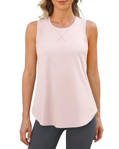 G4Free Workout Tops for Women Athletic Gym Tank Top Loose Fit Lightweight Running Sleeveless Shirts Summer Activewear (Smoky Blush,XXL) - Image 1