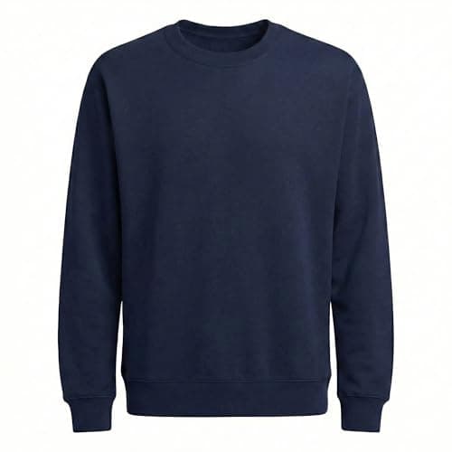 ClassExceed Men’s Fleece Crewneck Sweatshirt – Premium Cotton-Blend Pullover Sweater – Classic Fit with Ribbed Cuffs & Reinforced Seams – Durable, Wrinkle & Fade Resistant (Navy - Large) - Image 1