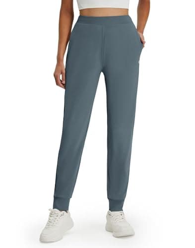 M MAELREG Sweatpants for Women 26"/28"/30" Lighweight Stretch Drawstring Workout Athletic Jogger Pants with Pockets Grey Blue - Image 1