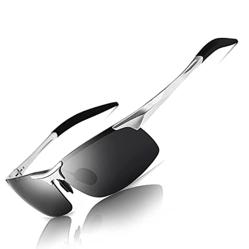 SUNGAIT Men's HD Polarized Sunglasses for Driving Fishing Cycling Running Metal Frame UV400 (Silver, Gray) - Image 1