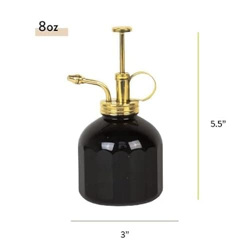 Modern Sprout Plant Mister, 8 oz Indoor Watering Can, Aesthetic Plant Sprayer & Water Mister Spray Bottle, Garden Watering Can for Seed Starting, Vintage-Inspired Gift for Father's Day - Black - Thumbnail 4