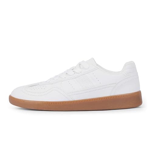 Tigeridea Fashion Sneakers for Women White Flat Womens Dressy Shoes Comfortable Tennis Womens Sneakers Lace up Womens Causal Shoes Size 6.5 - Thumbnail 4