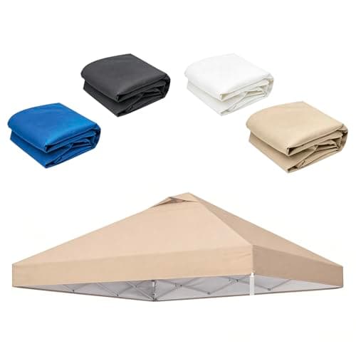10x10ft Replacement Canopy Top with Air Vent— Instant Canopy Top Cover ONLY,Canopy Tent Top Cover for Straight Leg Canopy Frame - for Outdoor Garden Patio, Sun Shade, No Frame (Khaki) - Image 1