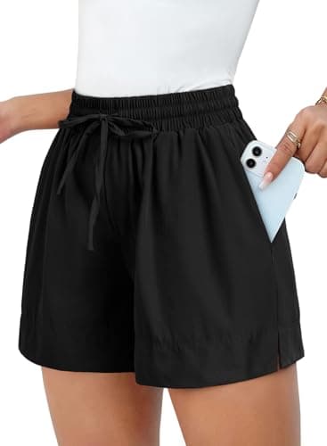 Dokotoo Black Womens Shorts Gym Athletic Shorts for Women High Waisted Summer Outfits 2026 Workout Running Beach Vacation Clothes Spring Causal Quick Dry Yoga Bike Pants Size Small - Image 1