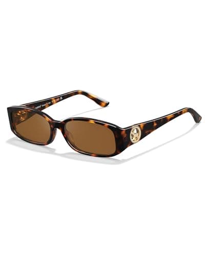 CARFIA Chic Sunglasses Womens Trendy UV400 Protection, Retro Tortoiseshell Acetate,Rectangle Anti-Reflective Lenses Shades - Image 1