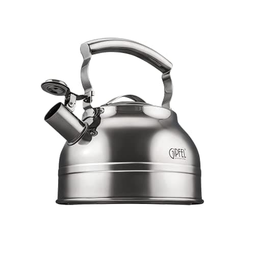 GIPFEL INTERNATIONAL Whistling Tea Kettle Stovetop - Food Grade Stainless Steel Teapot for Stove Top with Ergonomic Handle for Gas, Induction, Electric Stovetops 2.3 Quart - Thumbnail 2