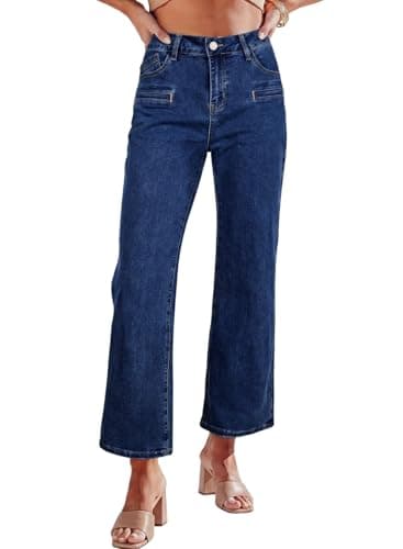 Astylish Women Casual High-Waisted Straight Leg Butt Lifting Jeans Trendy 2026 Loose Stretchy Ankle Bootcut Jeans Bluing 14 - Image 1