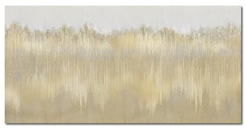 TRAIN2 ART Abstract Wall Art for Living Room 24" x 48" Gold Paintings Wall Decor Modern Large Artwork for Bedroom Home Office - Image 1