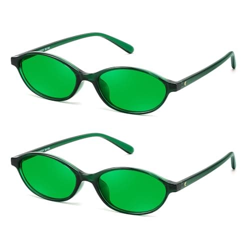FEISEDY Retro Oval Sunglasses for Women Cat Eye 90s Lightweight Narrow Shades Trendy Sun Glasses B4196 - Image 1