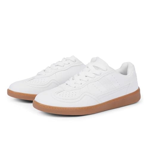Tigeridea Fashion Sneakers for Women White Flat Womens Dressy Shoes Comfortable Tennis Womens Sneakers Lace up Womens Causal Shoes Size 6.5 - Thumbnail 5