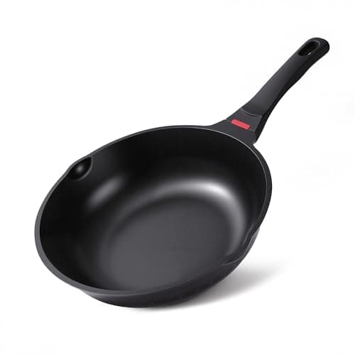 Foorey Home Non Stick Frying Pan Heat-Resistant Handle Nonstick Skillet Cookware Healthy Omelette Pan Compatible with All Stoves (Black, 9.44 Inch) - Image 1