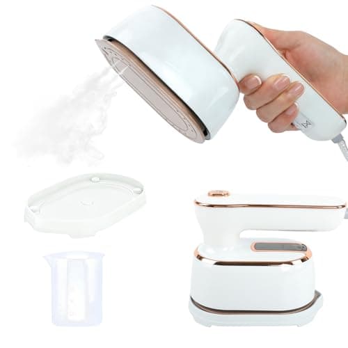 1000W Travel Steamer for Clothes, Portable 2-in-1 Handheld Steamer & Iron, 20s Fast Heat-Up, Sharp-Corner Detail Panel, Foldable 180° Handle, Compact for Home & Travel (Pearl White) - Image 1