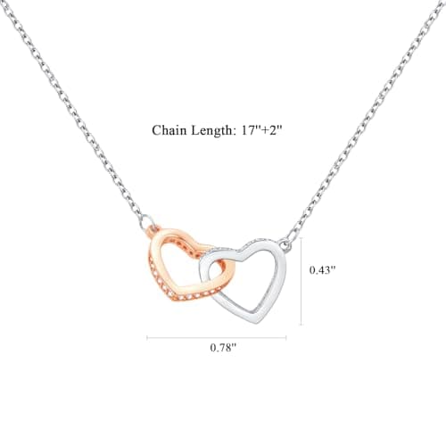 Necklaces for Daughter Gift from Mom Dad - S925 Sterling Silver Love Heart Pendant Necklace Rose Gold Plated with Message Card Jewelry To My Daughter Necklace Gift for Birthday Christmas Graduation - Thumbnail 3