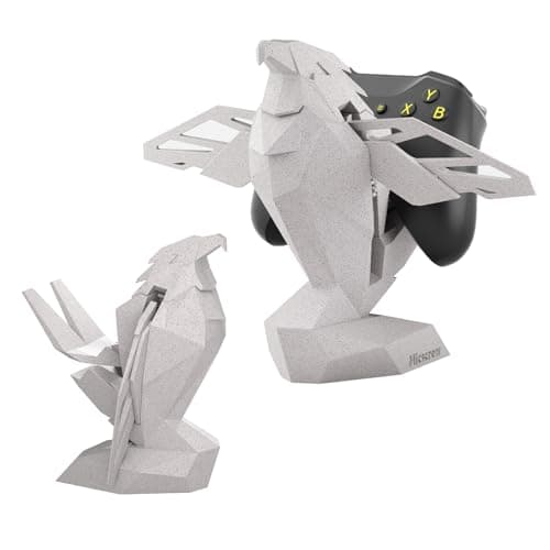 Micscrew Controller Holder for Xbox/PS/Switch – Monument Marble-Style Eagle Stand, Auto-Spreading Wings, Dual Placement, Scratch-Free Curved Tail Design - Image 1