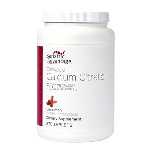 Bariatric Advantage Calcium Citrate Chewable 500 mg - for Bariatric Surgery Patients - High-Potency, Easy-Digest Tablets - Calcium Citrate - Bone Strength Supplements* - Cinnamon - 270 Count - Image 1