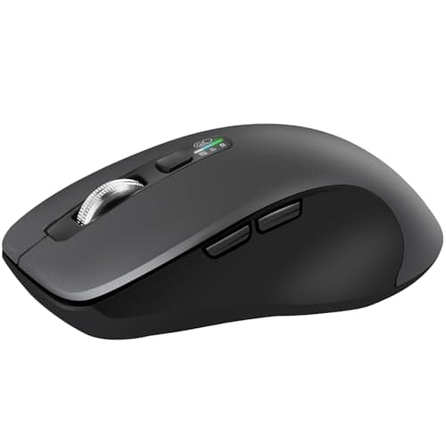 CITLLA Wireless Bluetooth Mouse (USB + BT1 + BT2), Full Size Mouse, 4-Way Scrolling, Multi-Device Silent for Computer, Laptop, iPad, MacBook (Grey) - Thumbnail 2