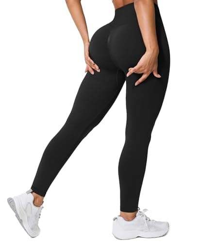 BRXL Booty Lifting Workout Leggings for Women Tummy Control High Waist Seamless Compression Gym Yoga Scrunch Butt Leggings Black XL - Image 1