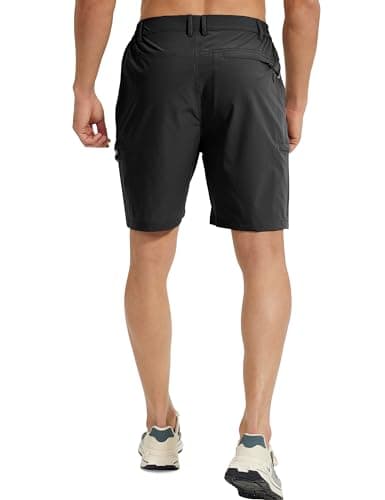 MOURCE Mens Cargo Shorts Quick Dry - Water Resistant Outdoor Hiking Shorts Men with Zipper Pockets, Black - Thumbnail 2