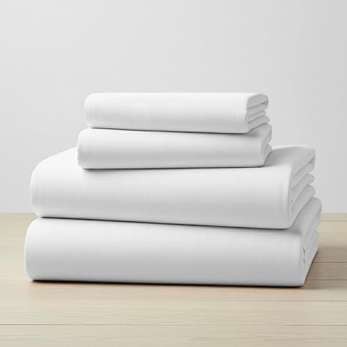 Mellanni Flannel Bed Sheet Set - 3 Piece Luxury 100% Heavyweight 180GSM Cotton - Cozy, Soft & Breathable - Deep Pockets with All-Around Elastic - Warm & Comfortable (Twin, White) - Image 1