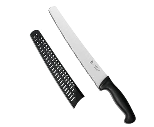NULAS 10 Inch Serrated Bread Knife for Homemade Bread, Sourdough & Artisan Loaves, 1.4116 German Stainless Steel, Protective Sheath, Black - Image 1