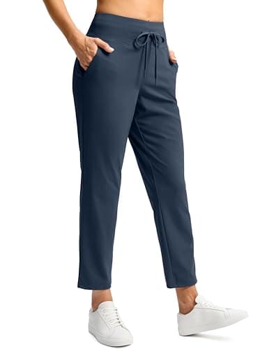G Gradual Pants for Women High Waisted Golf Pants 2 Deep Pockets 7/8 Ankle Sweatpants for Athletic Travel Dressy Casual, Navy, Small - Image 1