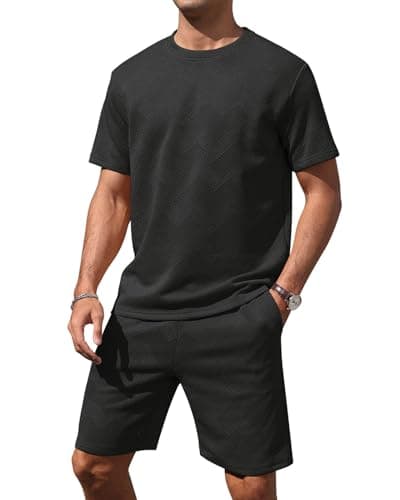 Aiyino Men’s 2-Piece T-Shirt & Shorts Set – Casual Track Suit for Summer - Image 1