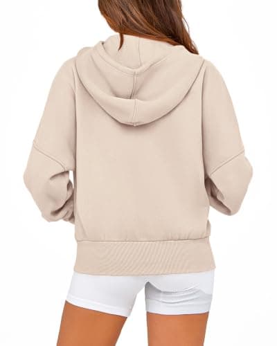 BTFBM Hoodies For Women Sweatshirt Fall Fashion Clothing 2026 Long Sleeve Fleece Jacket Winter Outfits Y2k Zip Up Hoodie(Apricot, X-Large) - Thumbnail 4