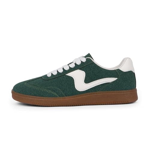 Tigeridea Womens Sneakers Comfortable Casual Shoes for Women Lace up Slip on Dark Green Dark Green Tennis Shoes Women's Fashion Sneakers Size 9 - Thumbnail 6
